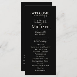 Elegantes, handgeschriebenes Hochzeitsprogramm