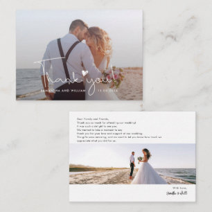 Elegantes handgeschriebenes Hochzeitssemble Foto V Mitteilungskarte