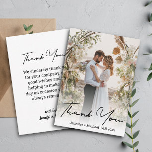 elegantes handgeschriebenes Hochzeitstag Foto Viel Mitteilungskarte