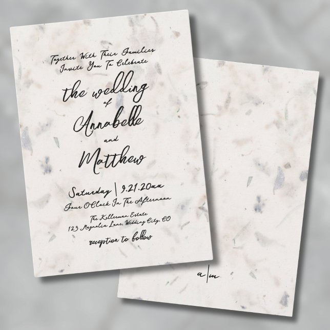 Elegantes handgeschriebenes Saatpapier Boho Weddin Einladung (Elegant Handwritten Seed Paper Boho Wedding Invitation)