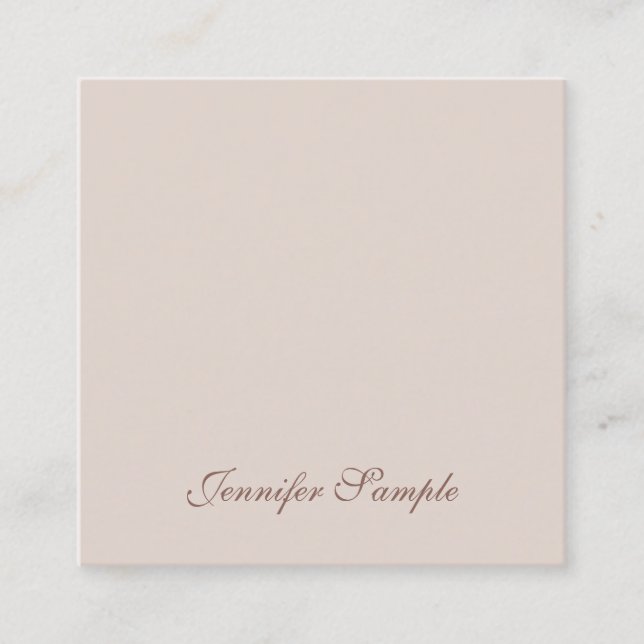 Elegantes handgeschriebenes Skript Minimalistisch  Quadratische Visitenkarte (Vorderseite)