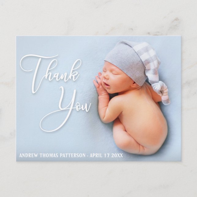 Elegantes handgeschriebenes Skript | New Baby Viel Postkarte (Vorderseite)