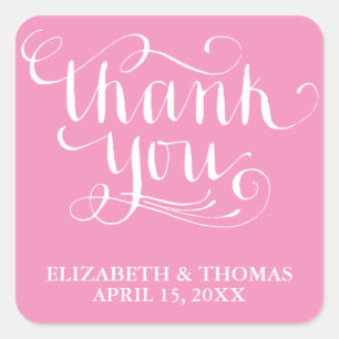 ELEGANTES HANDGESCHRIEBENES THANK YOU-SCHRIFT-AUFK QUADRATISCHER AUFKLEBER
