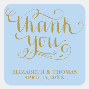 ELEGANTES HANDGESCHRIEBENES THANK YOU-SCHRIFT ETIK QUADRATISCHER AUFKLEBER