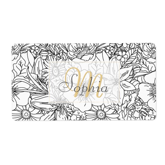 Elegantes handgezeichnetes Blumendoodles-Design (Vorne)