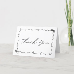 Elegantes Handgezeichnetes Bogen-Doodle Chic Braut Dankeskarte
