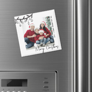Elegantes handgezeichnetes Familienfoto Magnet
