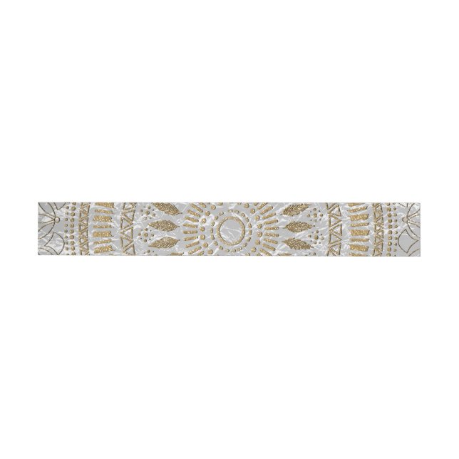 Elegantes handgezeichnetes Mandala-Design Rundum-Adressaufkleber (Person)