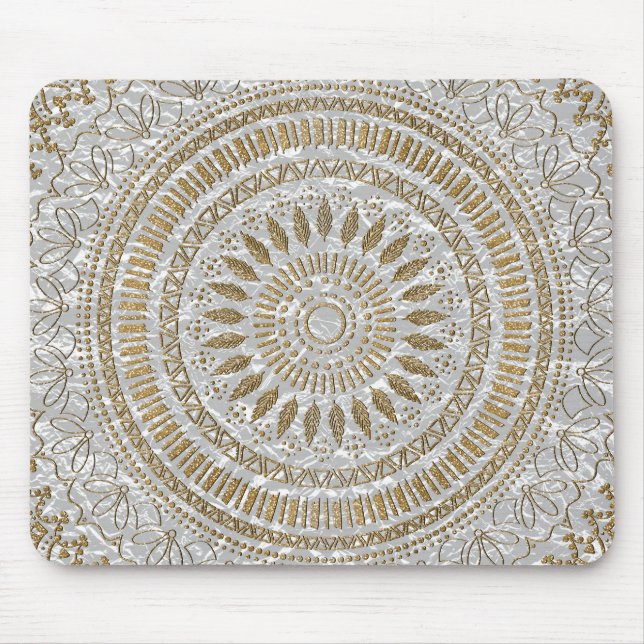 Elegantes handgezeichnetes Mandalendesign Mousepad (Vorne)