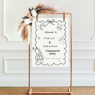 Elegantes handgezeichnetes Willkommenszeichen Poster