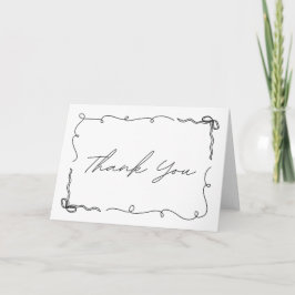 Elegantes handgezogenes Bow Doodle Chic Brautparty Dankeskarte