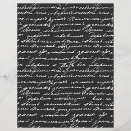 Elegantes Handschriftenmuster Schwarz-weiß Classic
