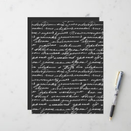 Elegantes Handschriftenmuster Schwarz-weiß Classic