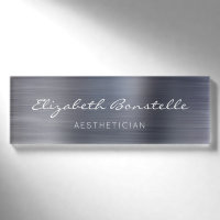 Elegantes Handwriting-Skript Silver Brushed Metal