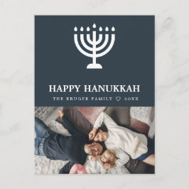Elegantes Hanukkah Foto Postkarte