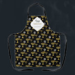 Elegantes Hanukkah Holiday Pattern Gold Schürze<br><div class="desc">Digitale Kunst von Liliumdes. Passen Sie es mit Ihren Daten an.</div>