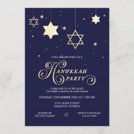 Elegantes Hanukkah-Party Einladung