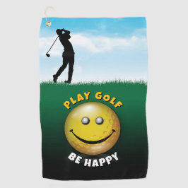 Elegantes Happy Golfer Design Golfhandtuch