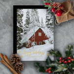 Elegantes Happy Holidays Snowflakes Foto Folien Feiertagskarte<br><div class="desc">Foto Gold-Folie Skripttext "Happy Holidays" mit Schneeflocken-Design. Die Rückseite weist eine solide Hintergrundfarbe auf. Platzhalter-Template Foto mit freundlicher Genehmigung Entflechten.</div>
