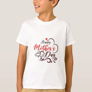Elegantes Happy Mother's Day Floral Heart T-Shirt