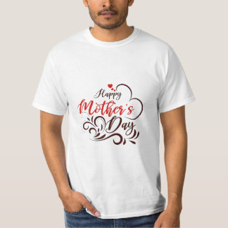 Elegantes Happy Mother's Day Floral Heart T-Shirt