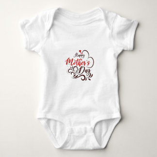Elegantes Happy Mother's Day Floral Heart T-Shirt Baby Strampler