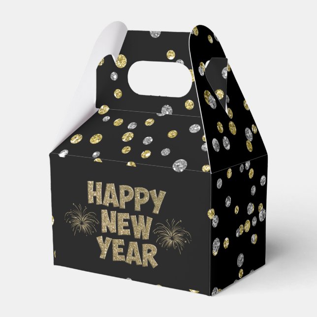 elegantes Happy New Year Party Geschenkschachtel (Vorderseite)