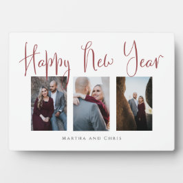 Elegantes Happy New Year Rose Gold Foto Collage Fotoplatte