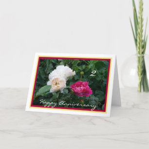 Elegantes Happy Second Wedding Jubiläum mit Rose Karte