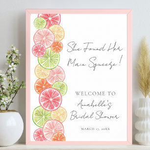 Elegantes Haupt Squeeze Citrus Brautparty Willkomm Poster