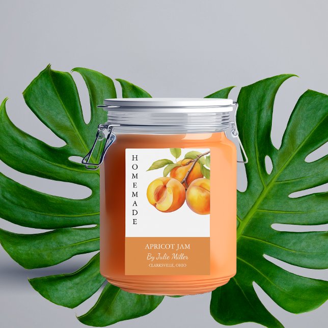 Elegantes, hausgemachtes Apricot-Marmelade Lebensmitteletikett (Von Creator hochgeladen)