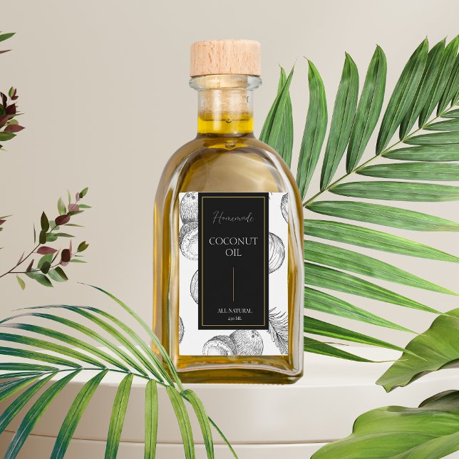 Elegantes, hausgemachtes Kokosöl-Label Weinetikett (Von Creator hochgeladen)