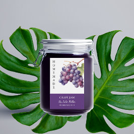 Elegantes, hausgemachtes Traubensträußchen Lebensmitteletikett