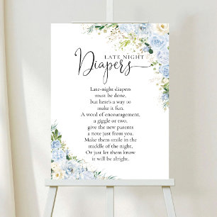 Elegantes Hellblaues Baby-Shower-Plakat Poster