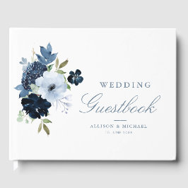 Elegantes hellblaues Hochzeitsguestbook Gästebuch