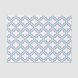 Elegantes hellblaues Marokkaner Quatrefoil Muster Seidenpapier