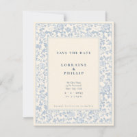 Elegantes hellblaues und cremefarbenes florales Vi