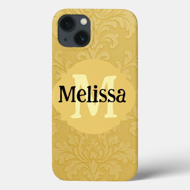 Elegantes helles Gold Barock Damaske Custom Case-Mate iPhone Hülle (Rückseite)