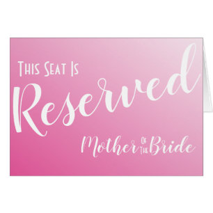 Elegantes, helles, rosa Reserviertes Seat-Hochzeit