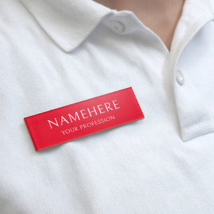 Elegantes Helles Rot Einfaches Grundlegendes Minim Namenschild