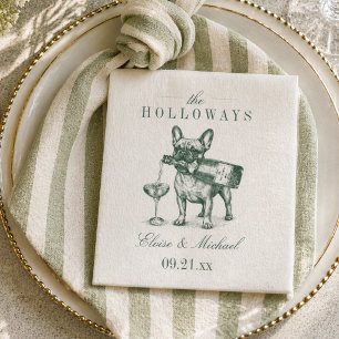 Elegantes Hellgrünes Französische Bulldogge Champa Serviette