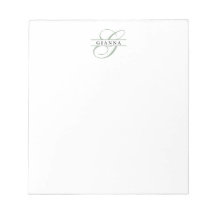 Elegantes hellgrünes Kalligrafie-Monogramm geteilt