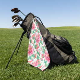 Elegantes, hellrosa Blume Muster Girly Pink Golfhandtuch