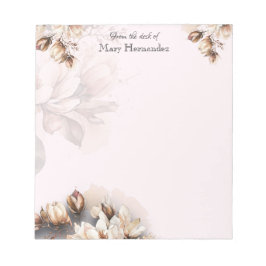 Elegantes hellrosa florales Benutzerdefiniertes Notizblock