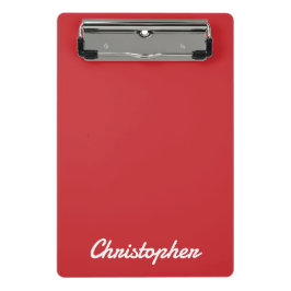Elegantes Hellrotes Minimalistisches Einzelnes Far Mini Klemmbrett