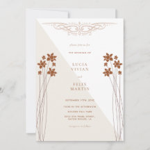 Elegantes Herbst-2farbiges Floral-QR-Foto Hochzeit