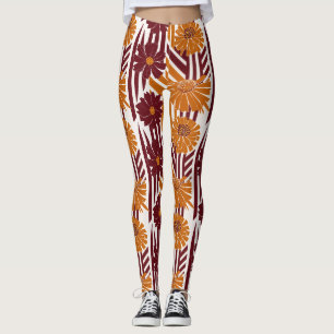Elegantes Herbst-Botanik-Geometrisches Muster Leggings