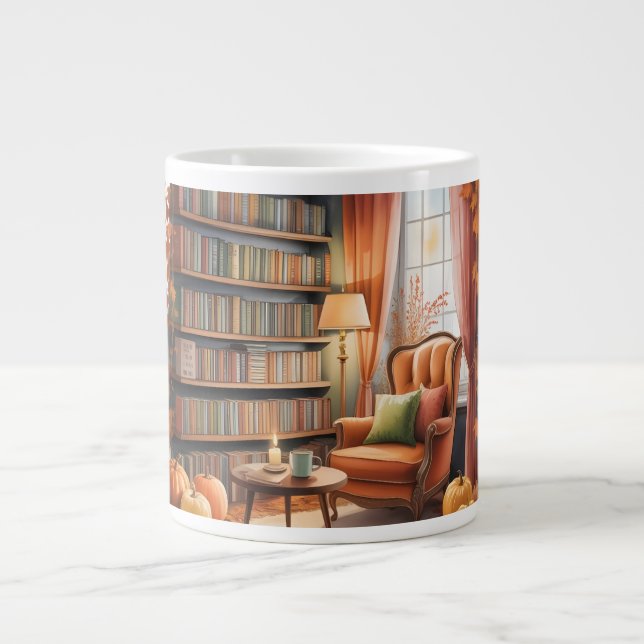 Elegantes Herbst-Bücherregal TASSE — Cozy Vorhang (Vorderseite)