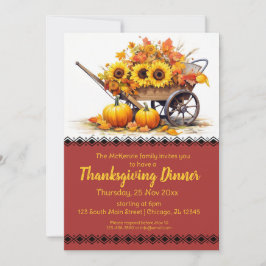 Elegantes Herbst Party Erntedank Abendessen Einladung
