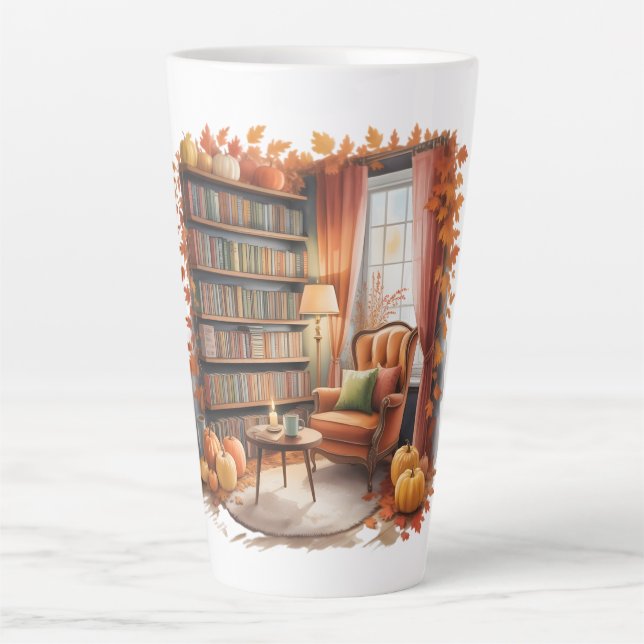 Elegantes Herbst-Regal Tassen — Cozy Vorhang (Vorderseite)